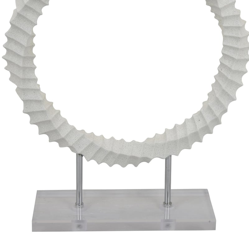 Saina Tabletop Decor, White Acrylic Base, Twisted Design, 17 Inch