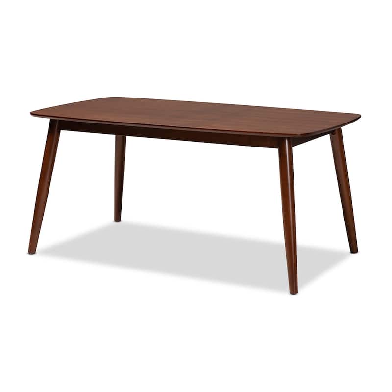 Rectangular Walnut Wood Dining Table 63 Inch - Angled Leg Kitchen Table for Family Dining Rooms - 29.5