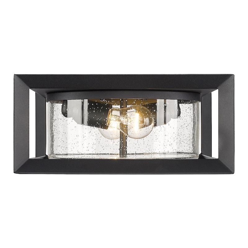 Golden Lighting 2073-OFM SD Smyth 2 Light 13" Wide Flush Mount Outdoor