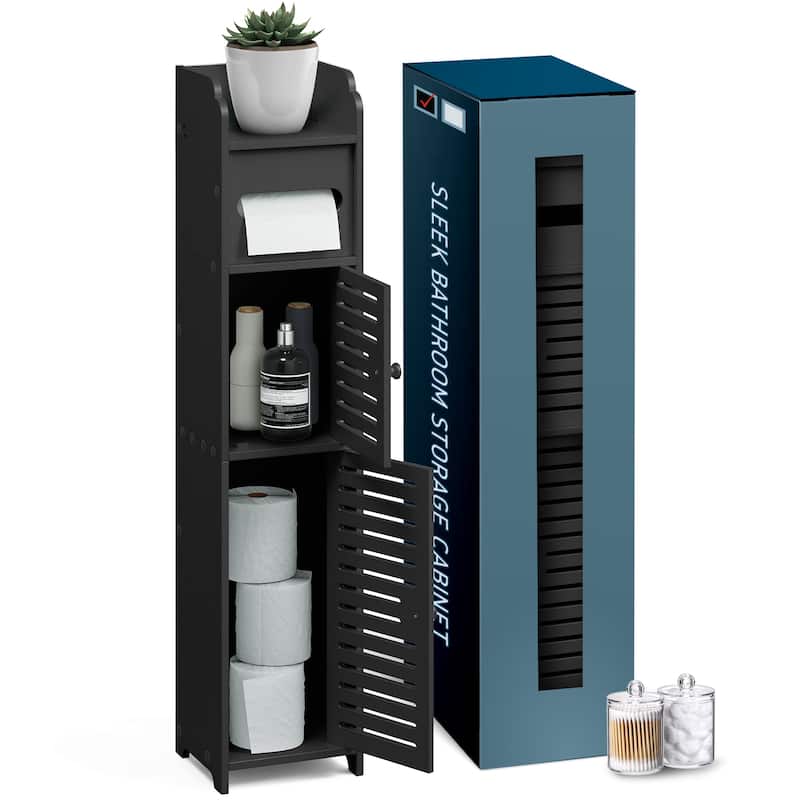 Nestl Bathroom Storage Organizer - Floor Standing Tall Cabinet for Toilet Paper, Towel & Other Bathroom Storage Accessories