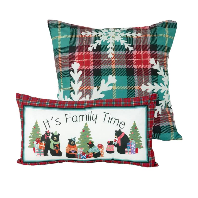 Your Lifestyle by Donna Sharp Holiday Love Polyester 2PC Decor Pillow Set - 18 x 18