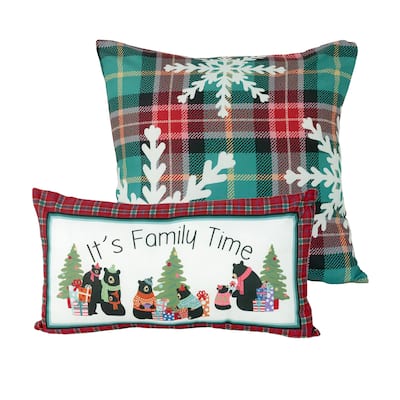 Your Lifestyle by Donna Sharp Holiday Love Polyester 2PC Decor Pillow Set