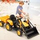 preview thumbnail 1 of 6, EROMMY Electric Excavator Ride-On Toy with Remote Control, Horn, Lights, Music Player, and Safety Belt 2-4 Years - B-Yellow