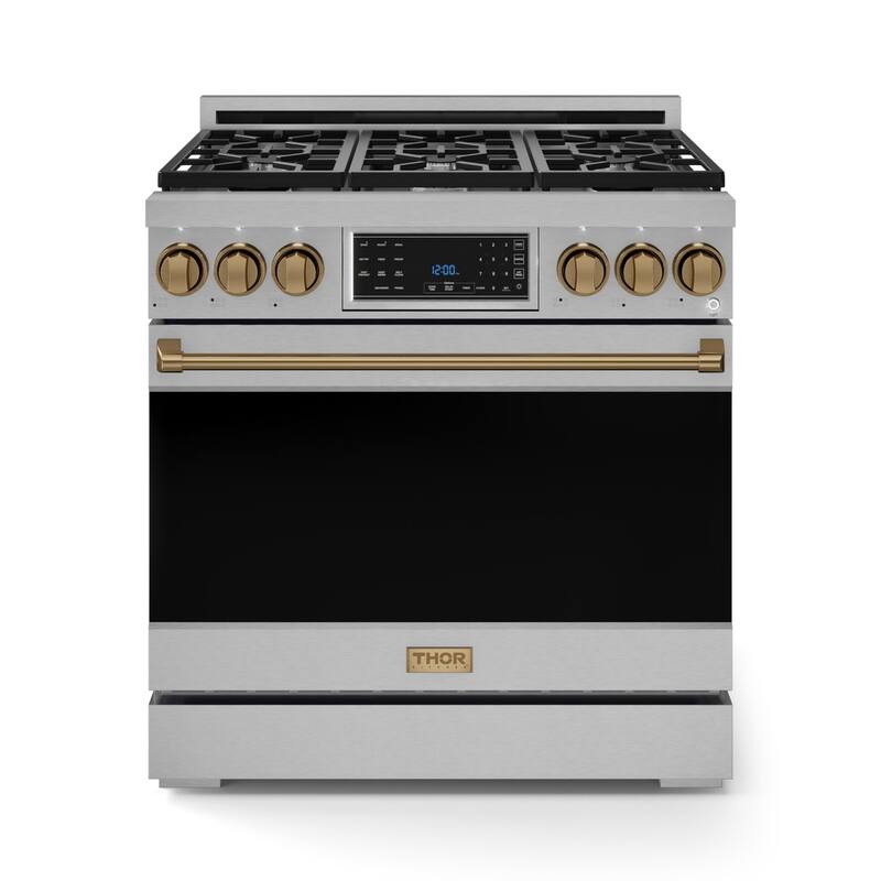 Thor Kitchen RSG36 Gordon Ramsay 6 Cu. Ft. Free Standing Gas Range - Stainless Steel / Bronze