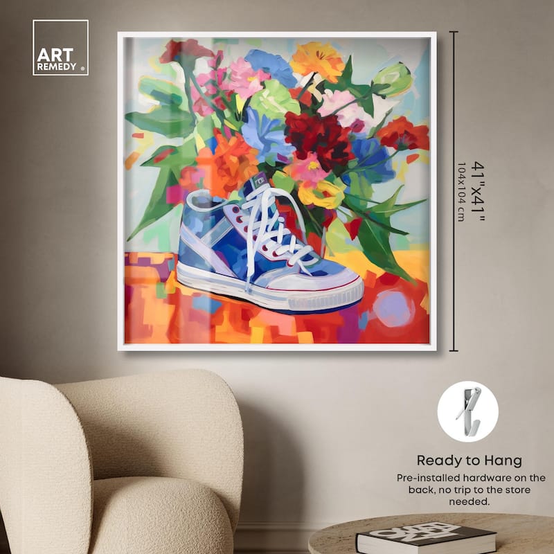 Colorful Sneaker Bouquet Shadowbox by Art Remedy