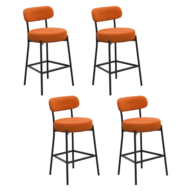 XINMICS 27 Inches Boucle Counter Height Bar Stools with Back