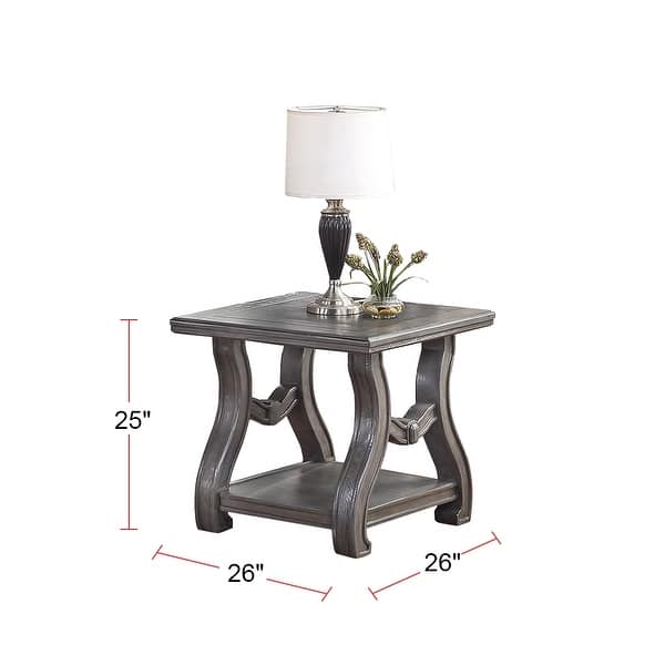 End Table Coffee Table with Open Shelf In Sliverv