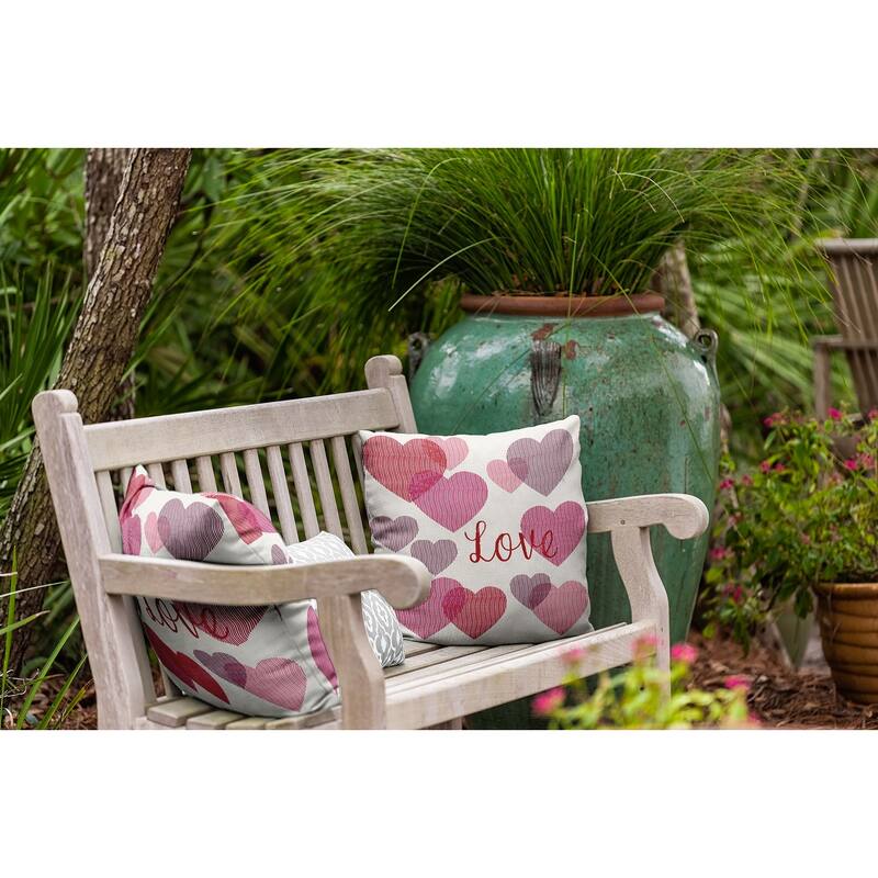 Colliding Hearts Valentines Day Decorative Throw Pillow
