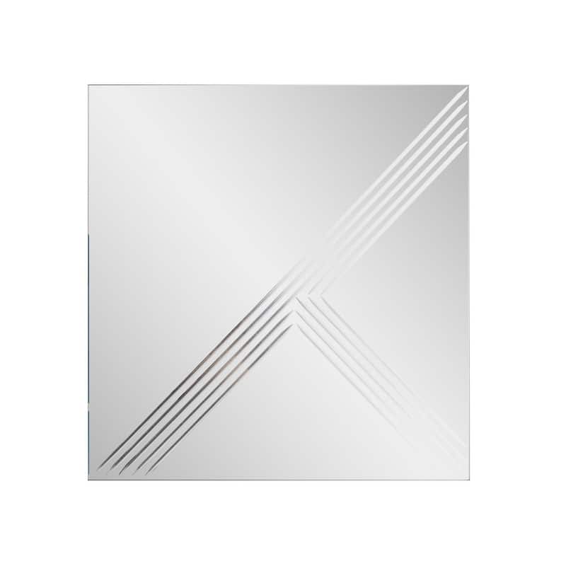 Adoree V Grooved Square Mirror - 20H X 20W X 1D