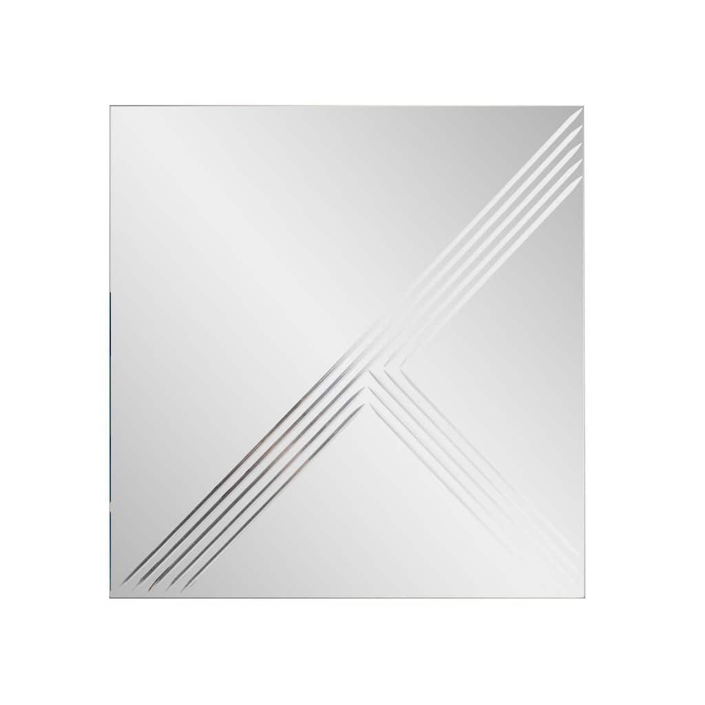 Adoree V Grooved Square Mirror - 20H X 20W X 1D