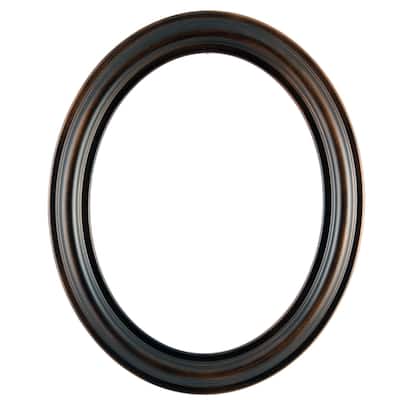 Philadelphia Framed Oval Mirror in Rubbed Bronze - Antique Bronze