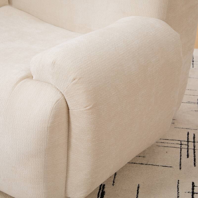 42" Wide Modern Upholstered Oversized Accent Chair, Boneless Single Sofa Chair, Chenille Armchair