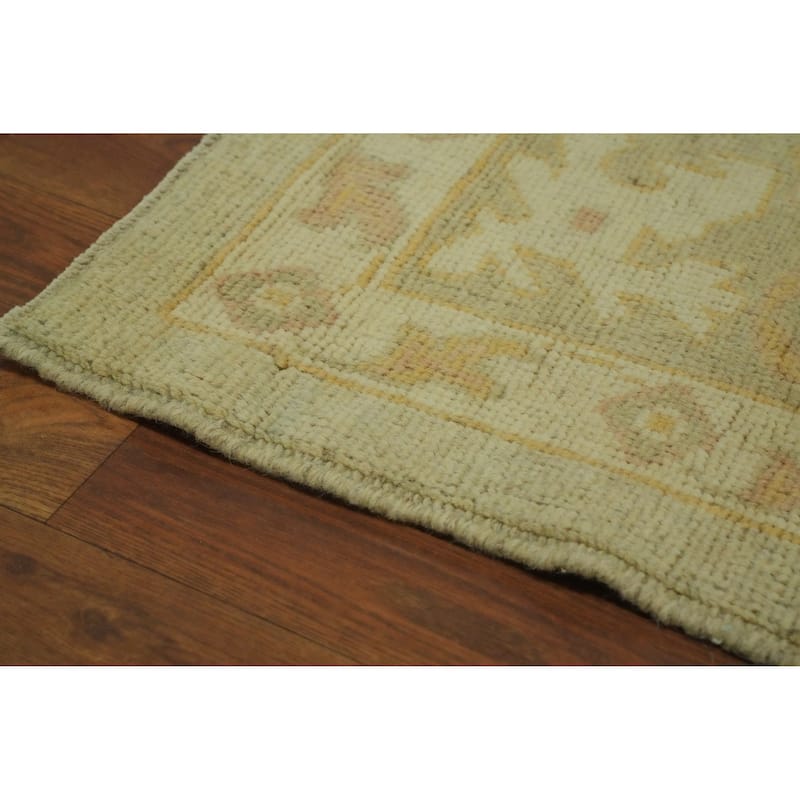 Vegetable Dye Wool Oushak Turkish Large Rug, Floral Geometric Carpet - 14' 2'' X 10' 1''