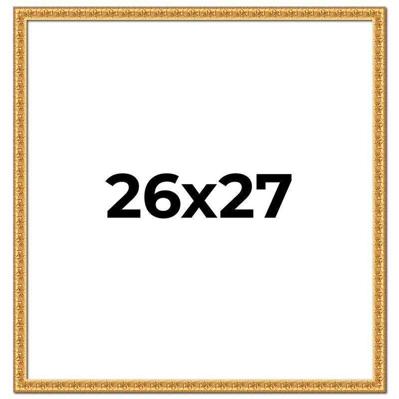 26x27 Frame Gold Real Wood Picture Frame Width 1 inches | Interior