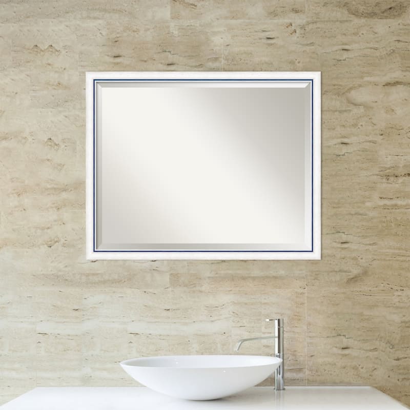 Morgan Beveled Wood Framed Bathroom Vanity Wall Mirror
