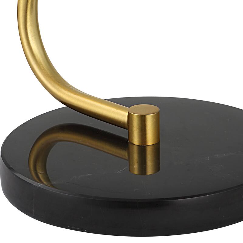 Black Desk Lamp with Gold Finish - 13"D x 13"W x 22"H