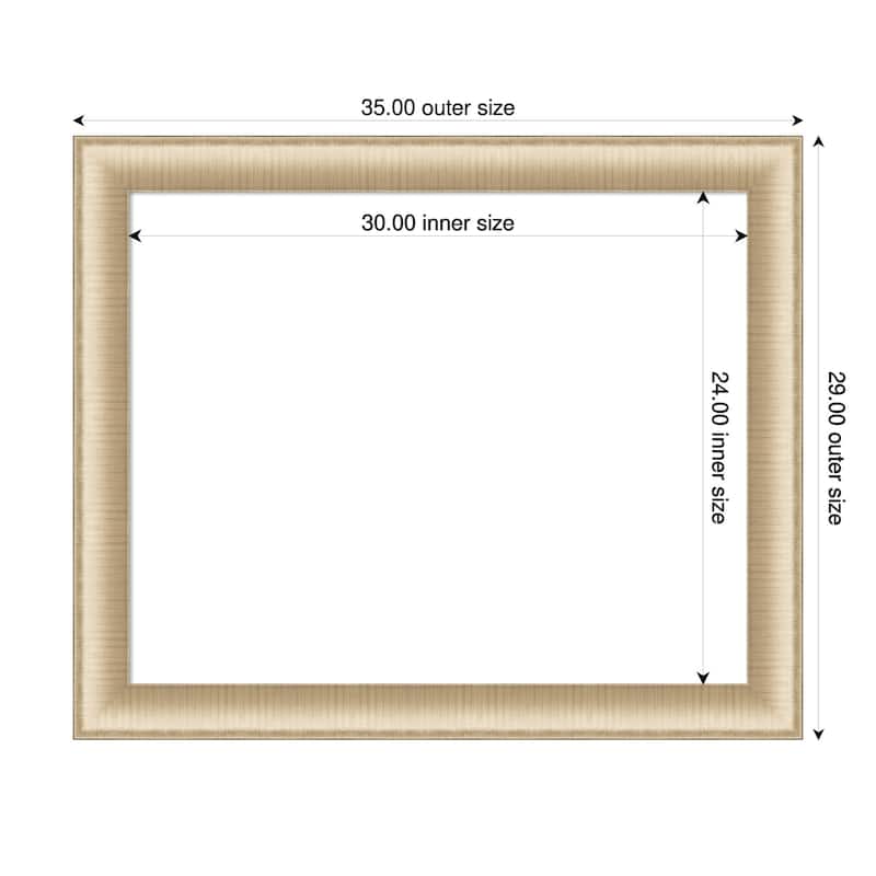 Amanti Art Elegant Brushed Honey Framed Dry Erase Magnetic Board - 35 x 29 in - Elegant Brushed Honey