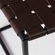 preview thumbnail 14 of 15, Clarissa Black Woven Genuine Leather Seat w/Gold Metal Frame Stool - 22.0L x 16.0W x 16.5H