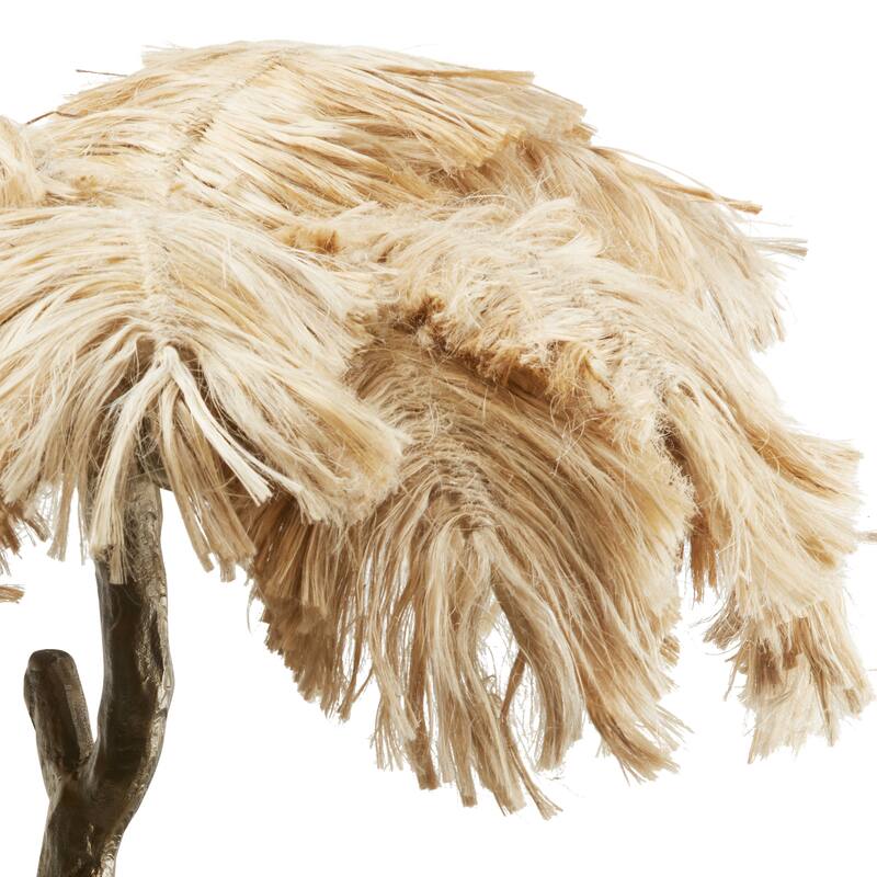 Helvetica River of Goods Brass Metal and Jute Tropical Palm Tree 30-Inch Table Lamp - 32" x 32" x 30"