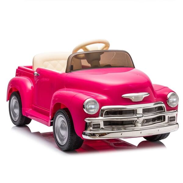 slide 2 of 8, 12V Kids Ride On Truck With Remote Control, 3 Speeds Battery Powered Electric Vehicle With LED Lights,USB Pink