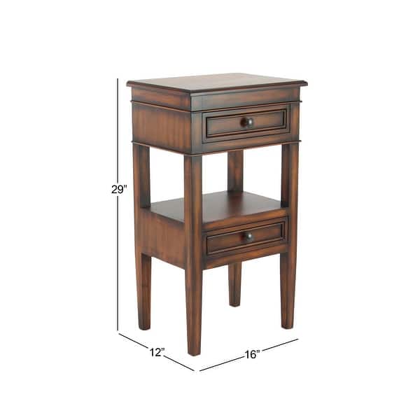 dimension image slide 2 of 5, Brown Wood Storage Bench with Upholstered Seat - 42 x 15 x 20