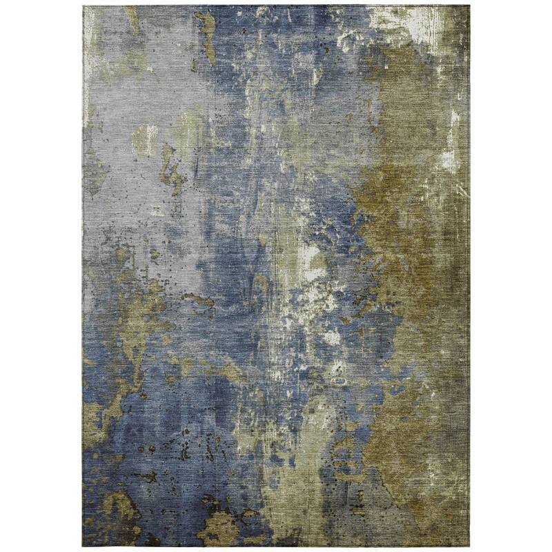 HomeRoots Abstract Transitional Rectangle Outdoor Rug