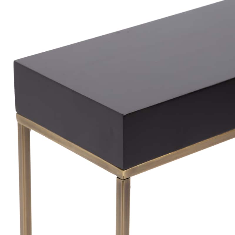 Kate and Laurel Karlsen Wood and Metal Slim Side Table