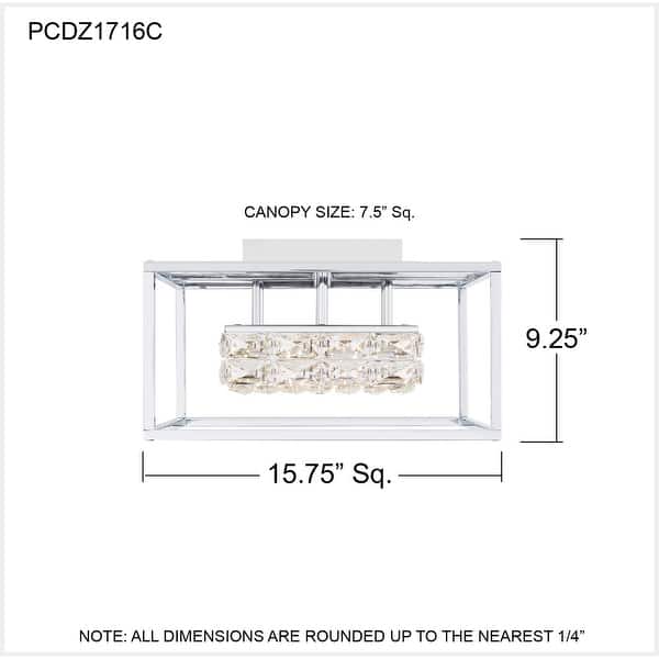 Dazzle Integrated LED Polished Chrome Semi-Flush Mount