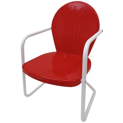 Leigh Country TX 93486 Metal Outdoor Adult Patio Chair Red