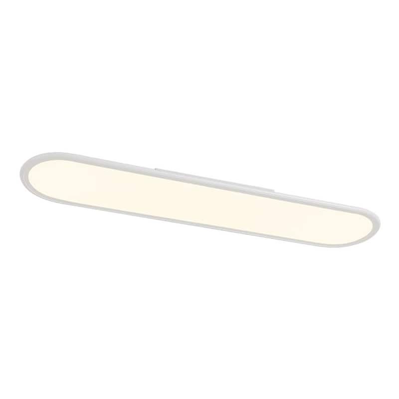 Modern Linear Dimmable LED Oval Semi Flush Mount Ceiling Light