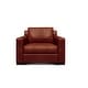 preview thumbnail 3 of 1, Santiago 100% Top Grain Leather Mid-century Armchair, Russet Red-Brown