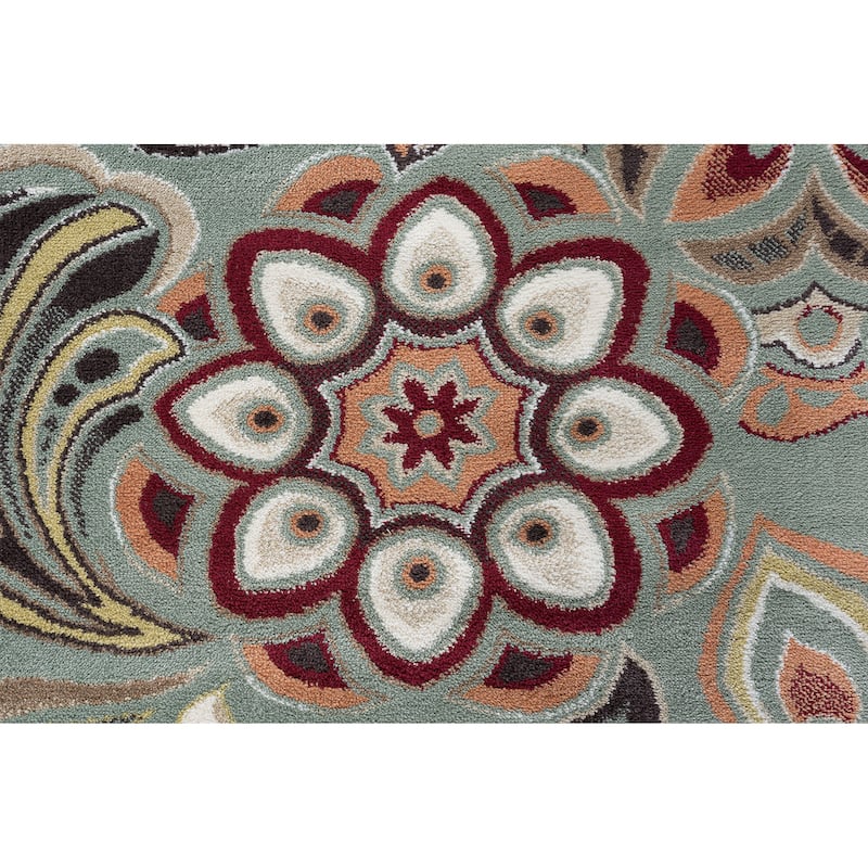 Decora Farmhouse Floral Indoor Area Rug
