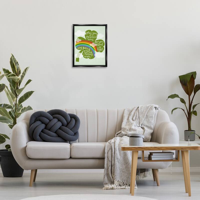 Stupell Uplifting Good Luck Rhyme Framed Floater Canvas Wall Art Design By Mandy Ford Art + Illustration