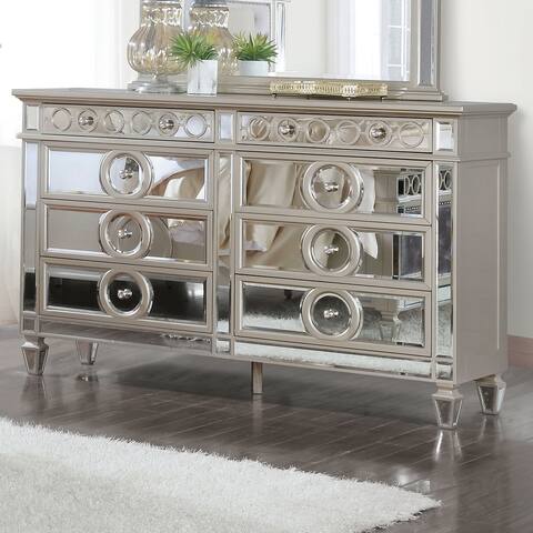 Furniture of America Alyah Glam Champagne Dresser with Mirror Accents
