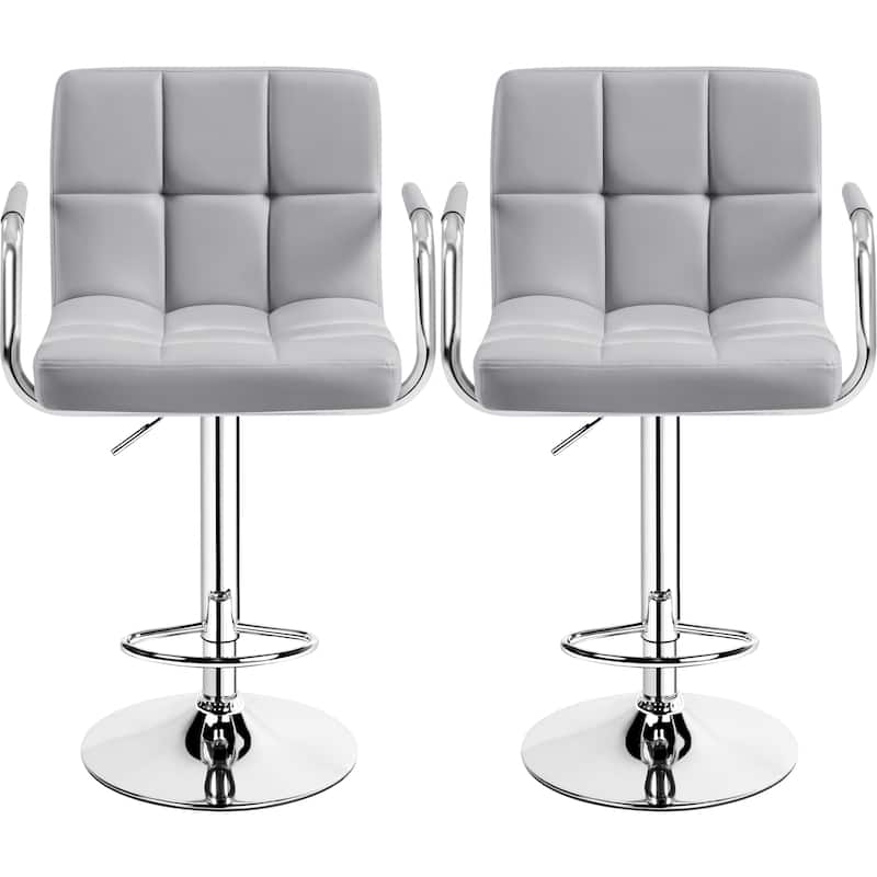 Yaheetech Bar Stools with 360-Degree Swivel and Adjustable Height- Set of 2