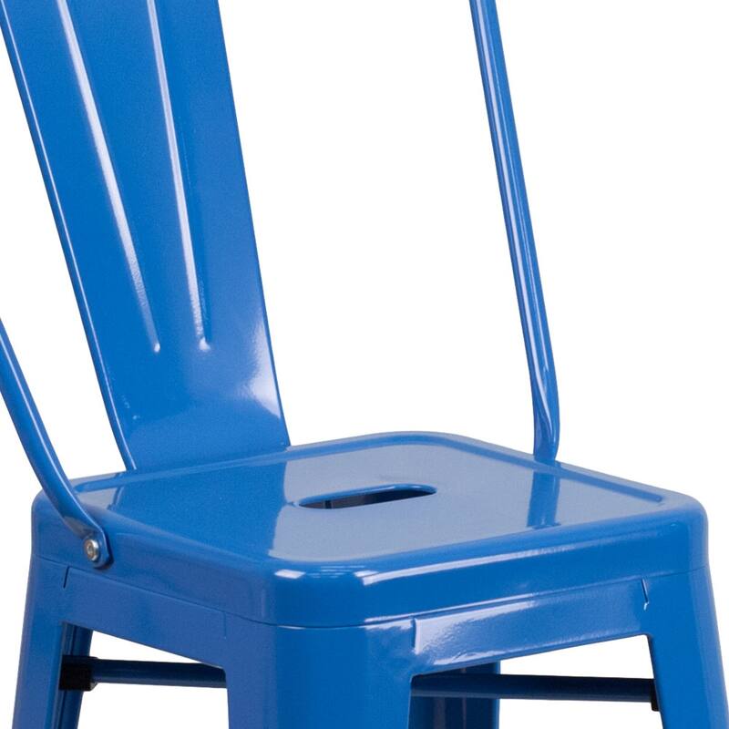 24'' High Metal Indoor-Outdoor Counter Height Stool with Back