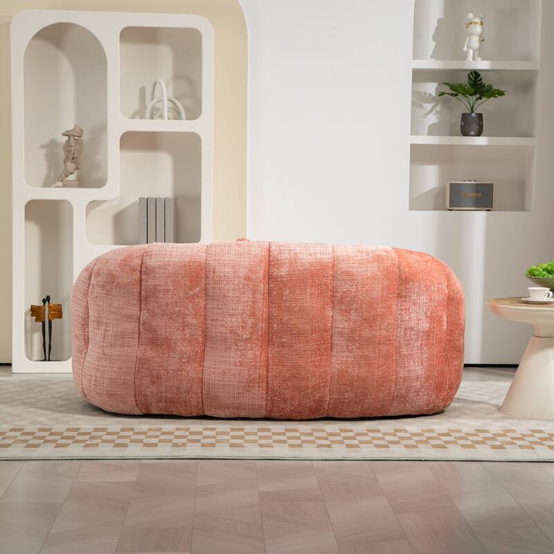 GDFStudio - Charlotte Plush Chenille Two-Seat Bean Bag Sofa for Living Room and Lounge Areas