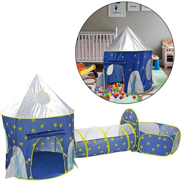 with BOUNES Space Torch Projector 3PC. Rocket Tent Yoobe 3 in 1 Rocket Ship Play Tent Indoor/Outdoor Playhouse Set for Babies,Toddleers 