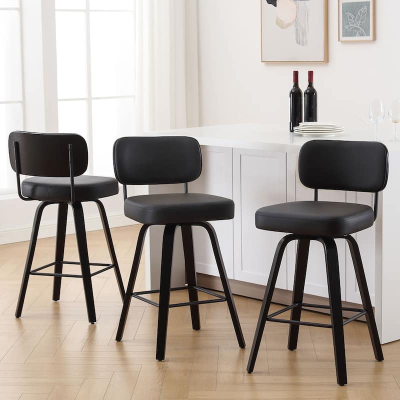 26"/29" Swivel Counter/Bar Stools with Black Bentwood Legs