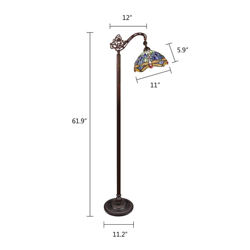 Dragonfly Style 1 Light Floor Lamp - 61.9 inches High