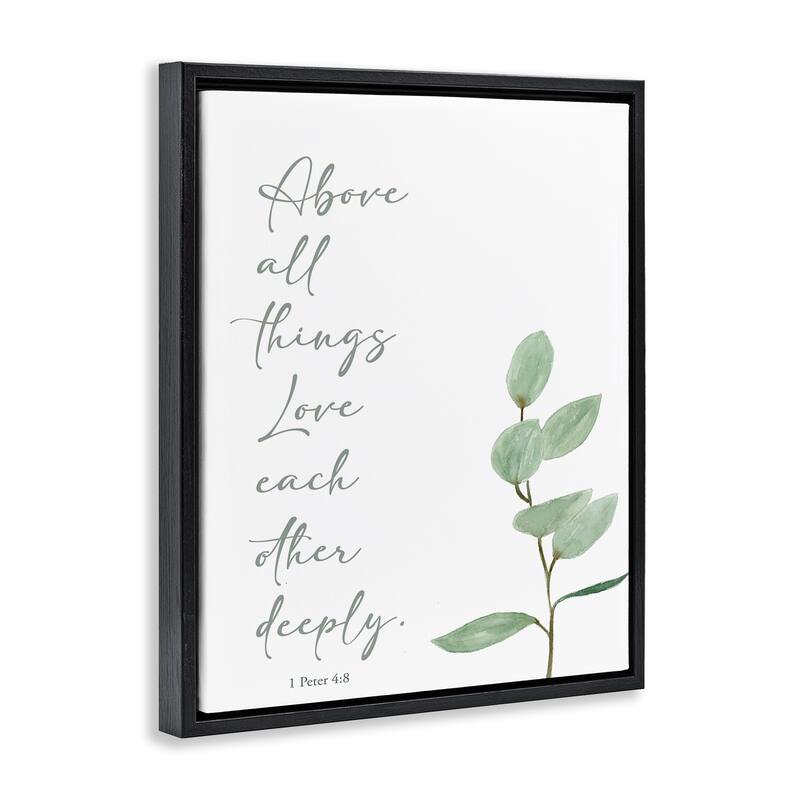 Stupell Love Each Other Deeply Framed Floater Canvas Wall Art Design By Lucille Price