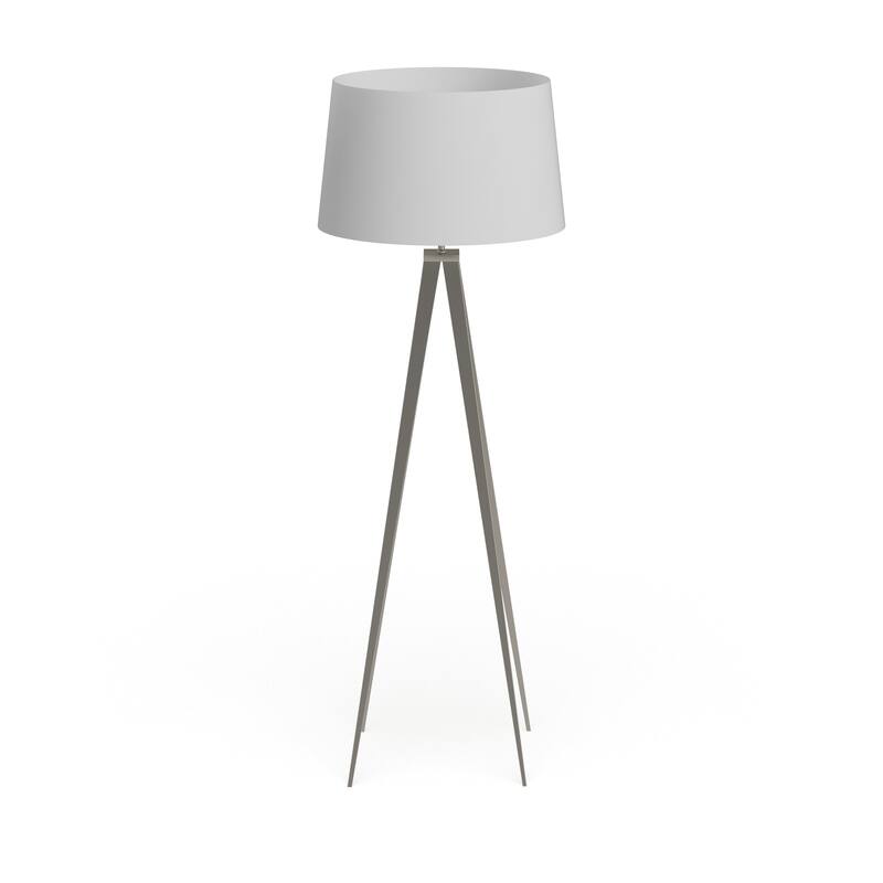 Strick & Bolton Miles 63-inch Brushed Nickel Tripod Floor Lamp