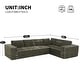 preview thumbnail 9 of 8, 129.5" Minimalist Style Chenille L-shaped Modular Sectional Sofa with Removable Cushions