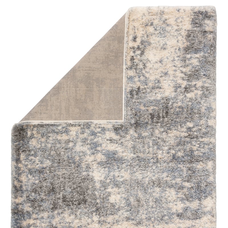 Porch & Den Paladin Abstract Grey/ Blue Shag Area Rug