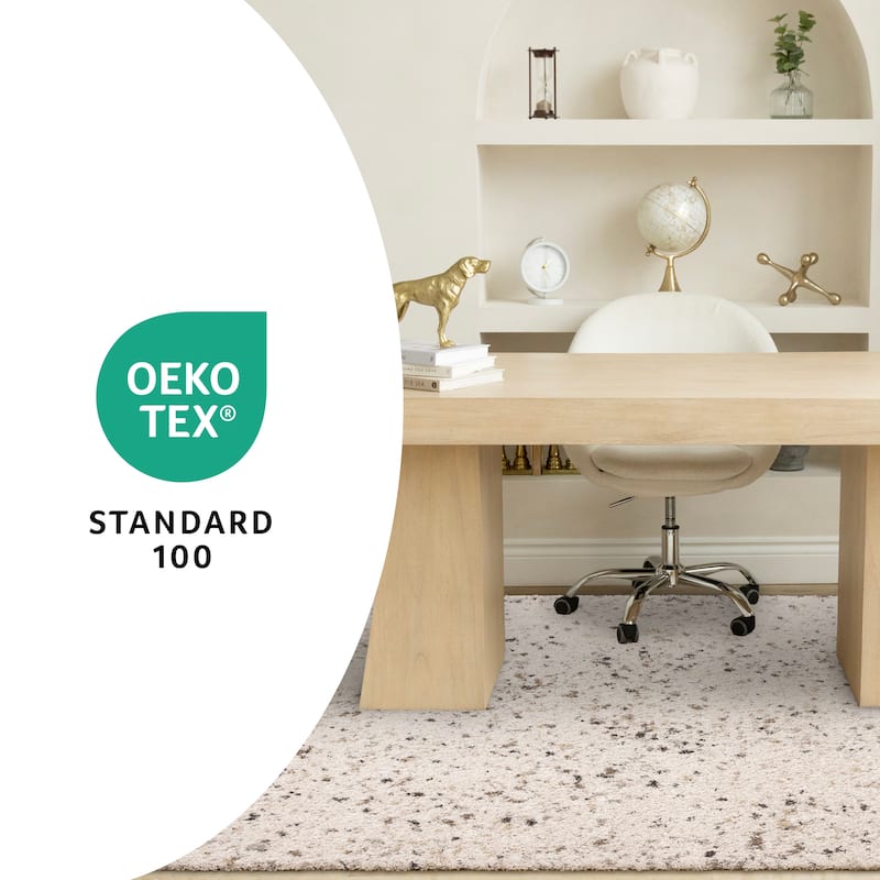 White Grey Black Speckled Soft Plush Rug