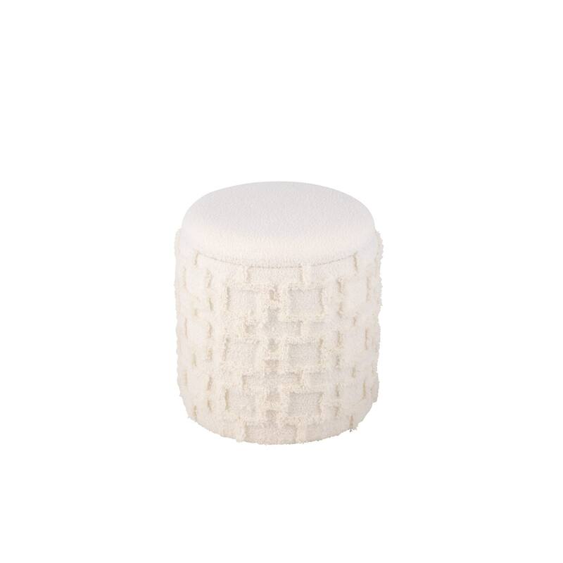 Handwoven Fabric Storage Ottoman