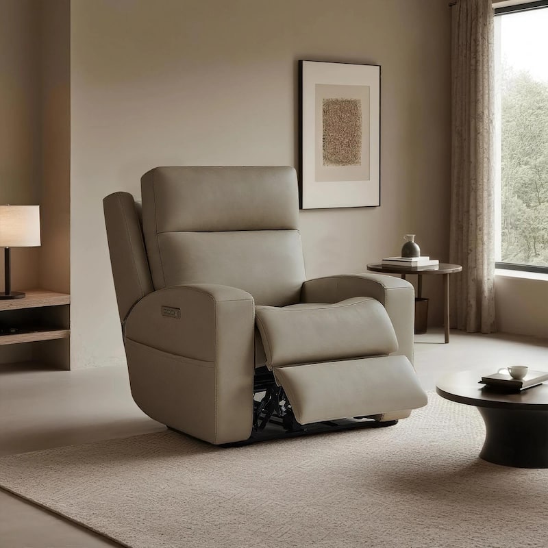 39''W Genuine leather Triple-Power Reclining with Extendable Footrest and USB/USB-C Ports