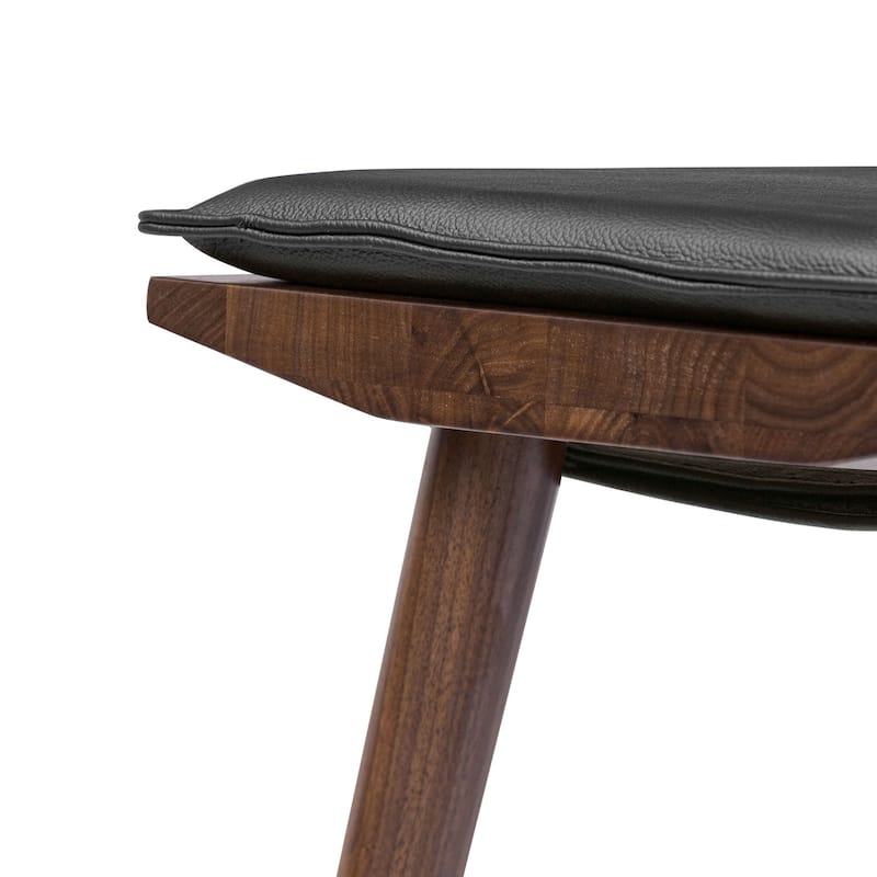 Poly & Bark Valentino 26" Genuine Leather Wood Counter Stool