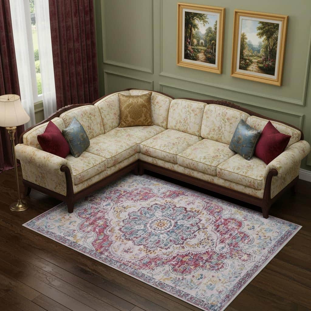 HomeRoots Oriental Traditional Rectangle Area Rug - 6' X 9'