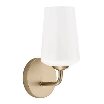 Celino One-Light Wall Sconce with White Glass - 11